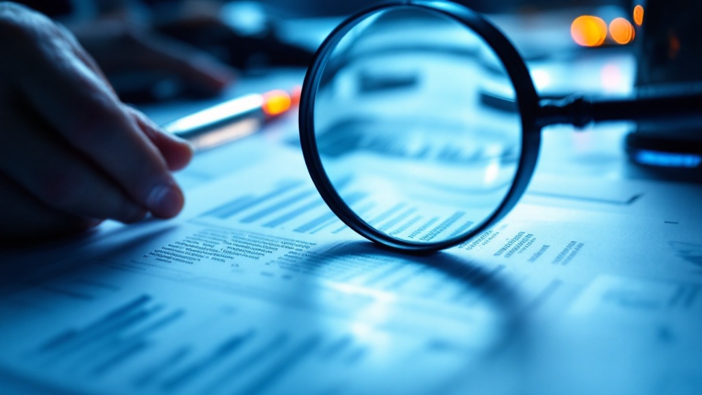 Magnifying glass over a document during a process audit