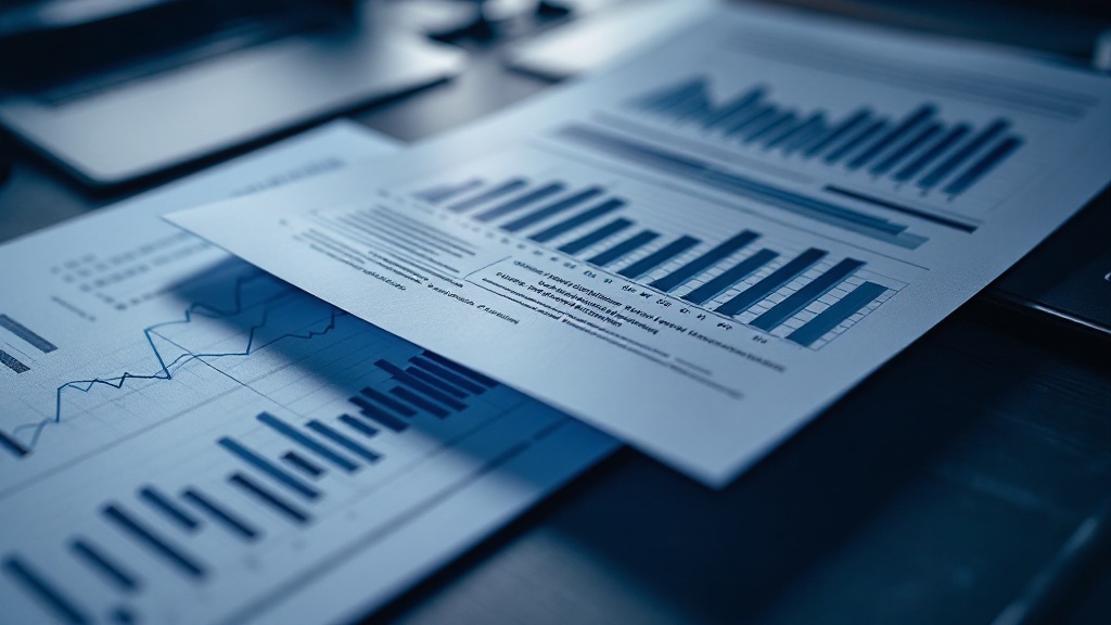 Two overlapping financial documents merging together on a desk